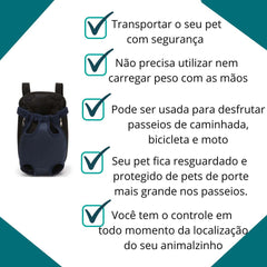 Mochila Canguru Bolsa Frontal Para Carregar Cães Cachorro Pet Gatos Passeio Transporte Viagem