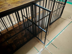 Canil Duplo Cercado Gaiola Para 2 Cães Cachorros Aparador Madeira Rack Mesa De Canto Suporte TV 3 Em 1