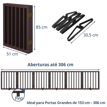 Grade E Cercado 2 Em 1 Cachorro 3 Metros Comprimento 85cm Altura Cães Portão 6 Módulos Telas