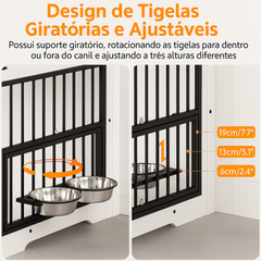 Canil Interno Cercado Cachorro Cães Pet Aparador Casa Madeira 2 Em 1